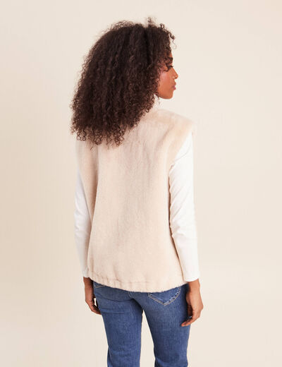 Veste col montant doubl&eacute;e ecru femme