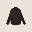 Chemise manches longues marron femme