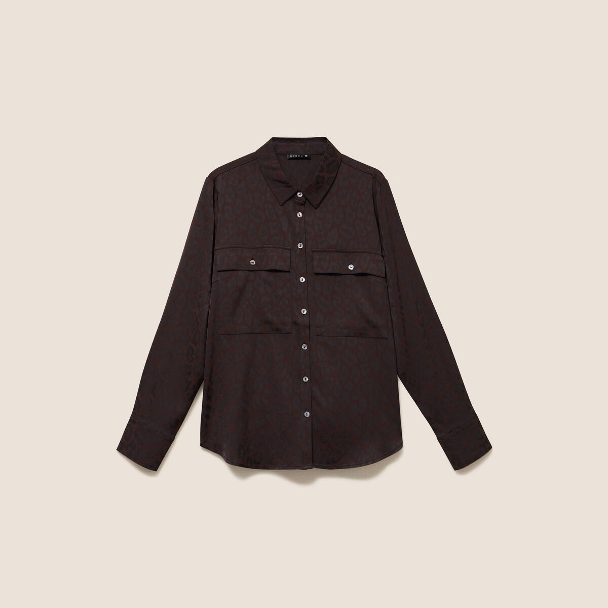 Chemise manches longues marron femme