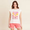 T-shirt sans manches ecru femme