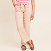 Pantalon coupe large en lin sable femme