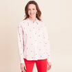 Chemise manches longues fluide rouge femme