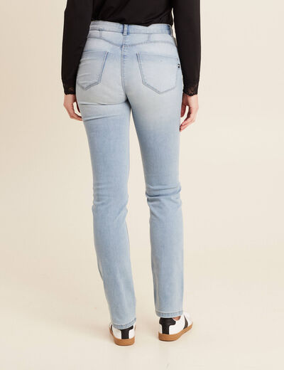 Jean ajusté taille standard long denim baby bleu femme