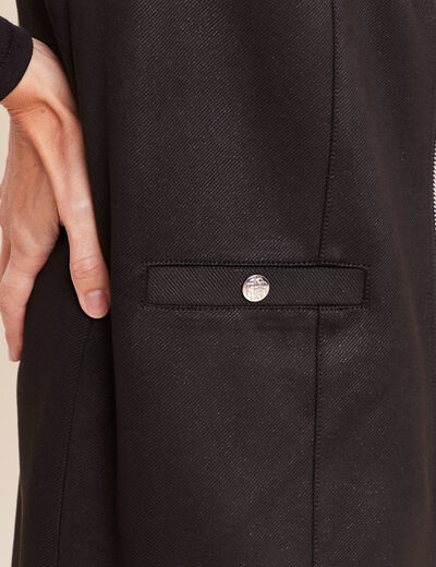 Robe chasuble su&eacute;dine noir femme
