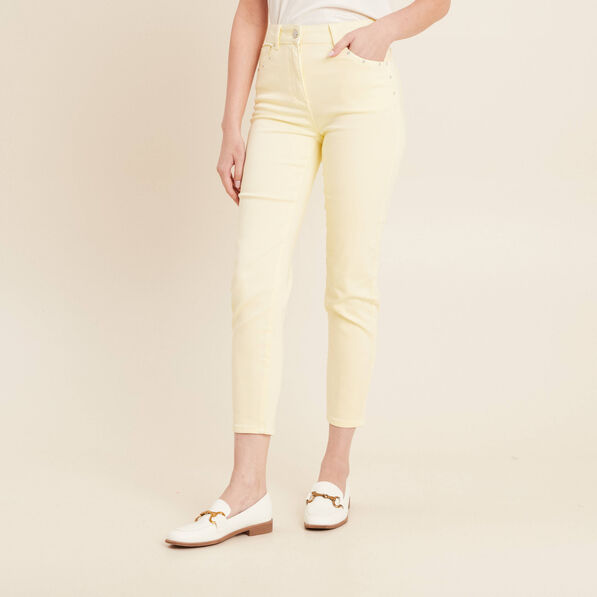 pantalon ajuste 78eme jaune clair femme Pantalon ajusté 7/8ème jaune clair femme