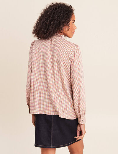 Chemise fluide manches longues rose femme