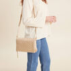 Sac pochette rabat tressé couleur or femme