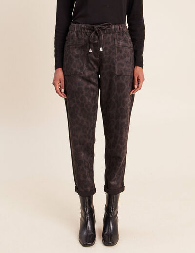 Pantalon coupe mom 7/8&egrave;me vert kaki femme