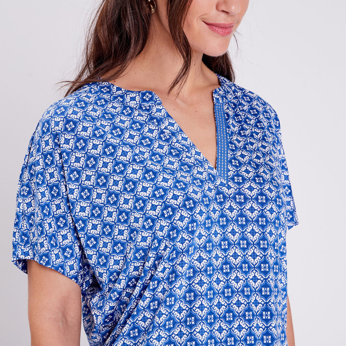 T-shirt à manches courtes bleu foncé femme