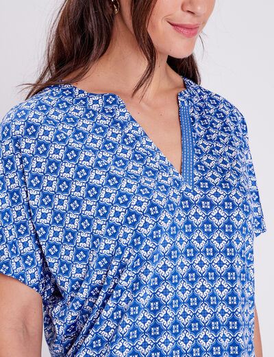 T-shirt à manches courtes bleu foncé femme