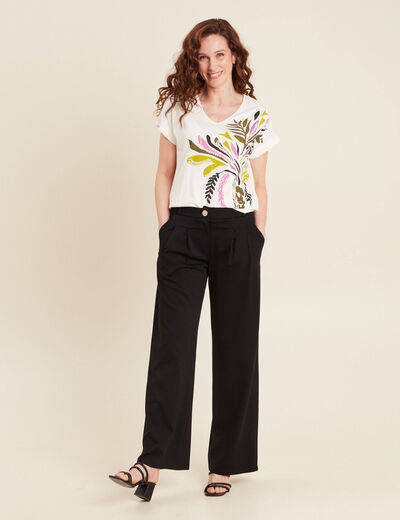 T-shirt manches courtes ecru femme