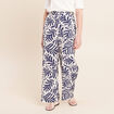 Pantalon fluide taille haute blanc femme