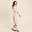 Robe chemise droite ceintur&eacute;e sable femme