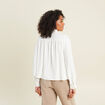 Chemise fluide manches longues ecru femme