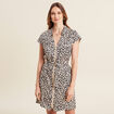 Robe droite zippée sable femme