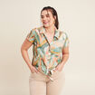 Chemise manches courtes nou&eacute;e multicolore femme