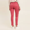 Pantalon ajusté rouge foncé femme