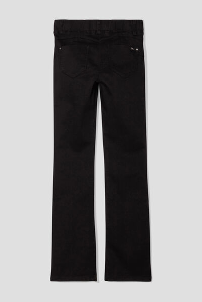 Pantalon tregging bootcut noir femme