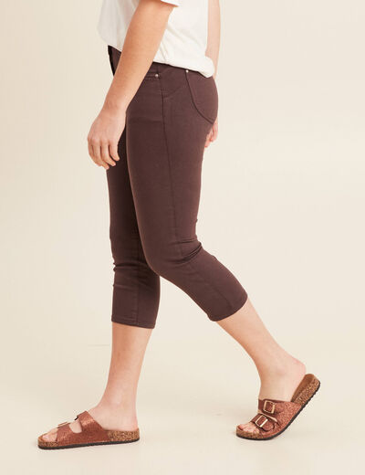 Pantacourt magique Le L&eacute;ger coupe droite marron femme