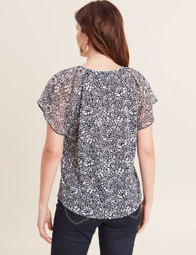 T-shirt manches courtes bleu femme