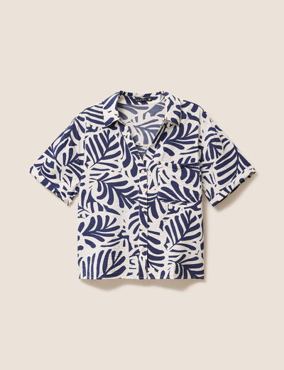 Chemise manches courtes blanc femme