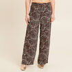 Pantalon large taille haute noir femme