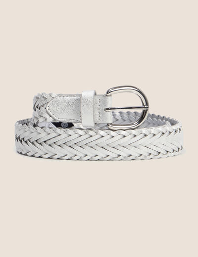 Ceinture fine ecru femme