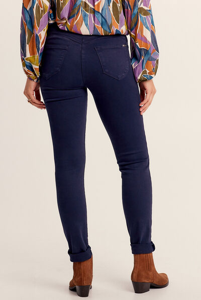 Jean magique ajusté taille standard bleu marine femme