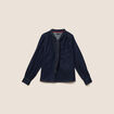 Blouse denim col &agrave; nouer denim brut femme