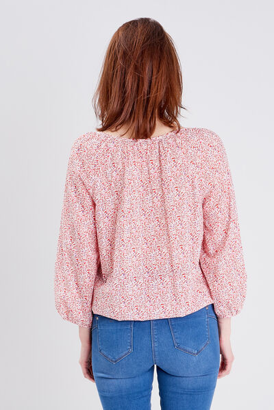 Blouse manches 3/4 ecru femme