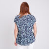 Blouse manches courtes bleu marine femme