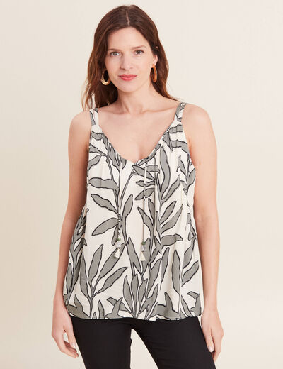 Blouse bretelles fines vert femme