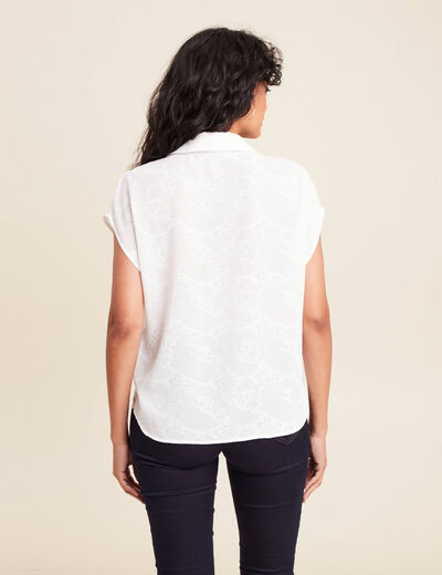 chemise manches courtes ecru femme