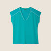 T-shirt manches courtes vert émeraude femme