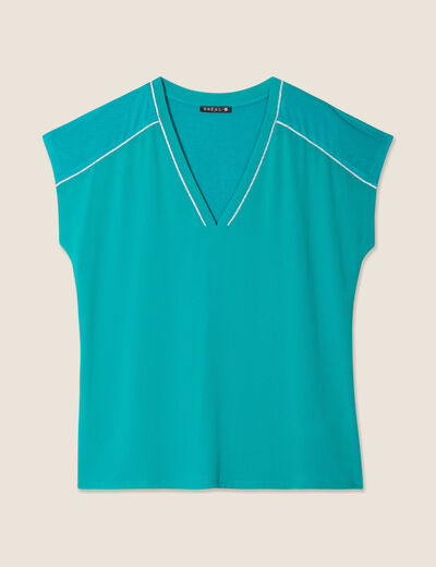 T-shirt manches courtes vert émeraude femme