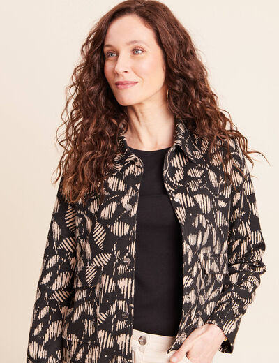 Veste droite doubl&eacute;e noir femme