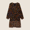 Robe imprimée évasée fluide femme noir femme
