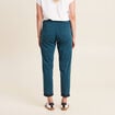 Pantalon coupe droite à coulisse bleu canard femme