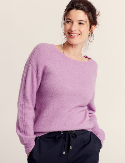 Pull manches longues violet femme