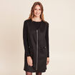 Robe chasuble su&eacute;dine noir femme