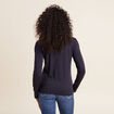 T-shirt thermo-douceur manches longues bleu foncé femme