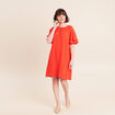 Robe courte &eacute;vas&eacute;e manches courtes orange fonc&eacute; femme