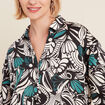 Chemise manches longues satin vert fonc&eacute; femme