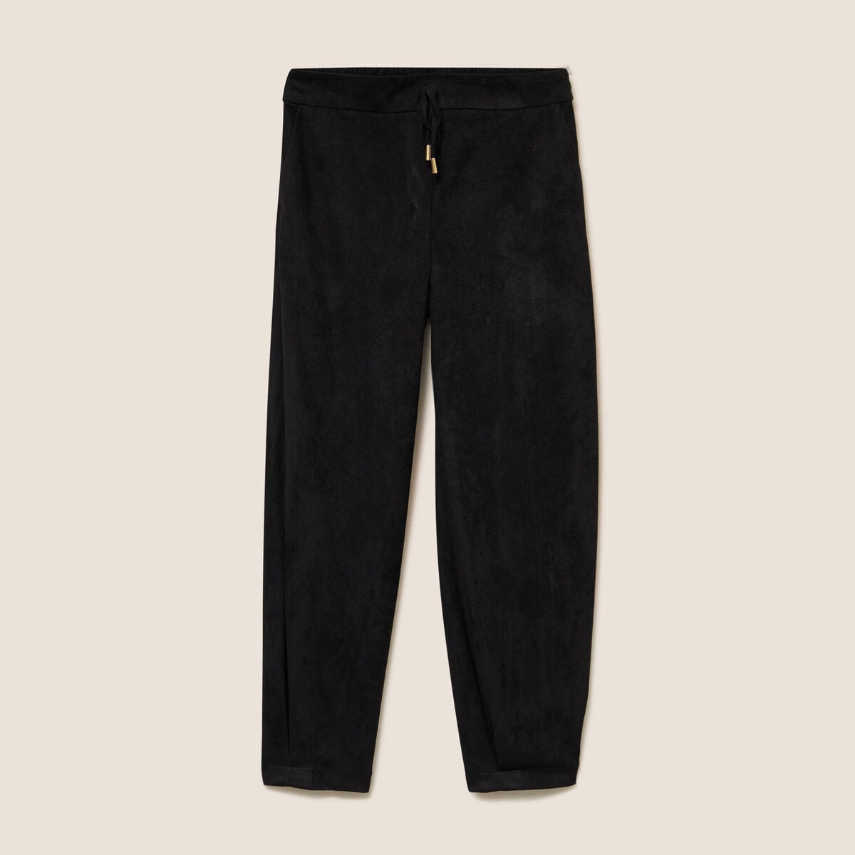Pantalon balloon bas resserr&eacute; noir femme