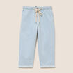 Pantacourt coupe mom bleu femme