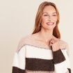 Pull col bateau marron femme