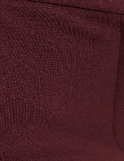 Pantalon chino ajusté 7/8ème bordeaux femme