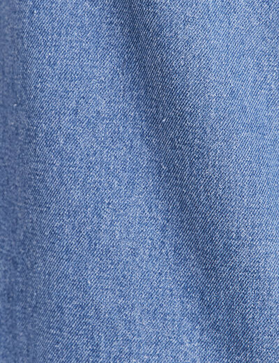 Robe courte &eacute;vas&eacute;e jean col montant denim double stone femme