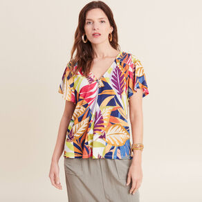 T-shirt manches courtes multicolore femme
