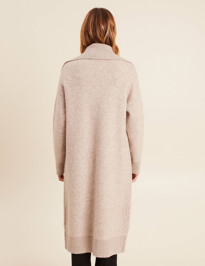 Gilet manches longues avec poches creme femme